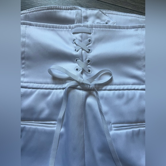 Express Y2K Sailor Corset High-Waisted Button Up Cuffed Satin Dress Shorts 8 - Picture 5 of 12